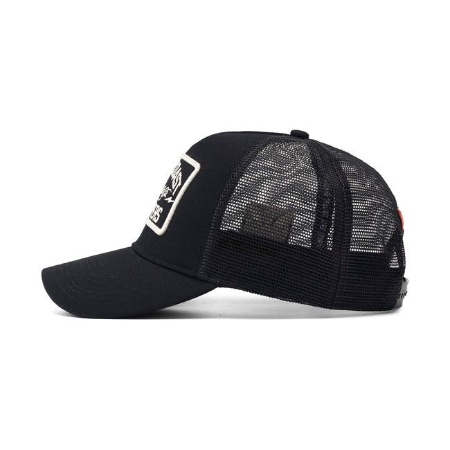 WCC MOTORCYCLE CO. 5-Panel Trucker Cap, schwarz