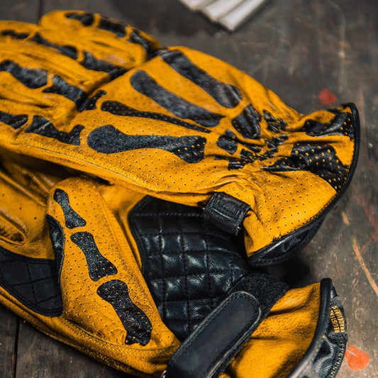 RUDE RIDERS Handschuhe BONES YELLOW