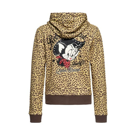 Damen-Sweatshirt QUEEN KEROSIN WESTE LEOPARD