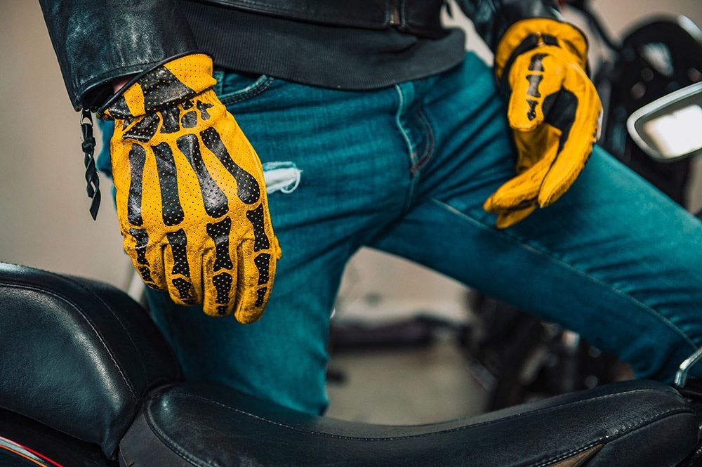 RUDE RIDERS Handschuhe BONES YELLOW