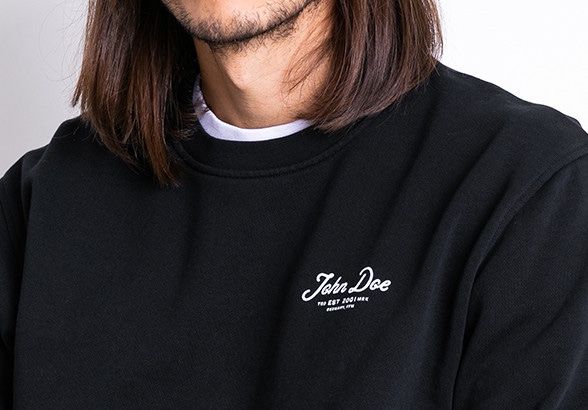 JOHN DOE Kapuzenpullover LETTERING Schwarz
