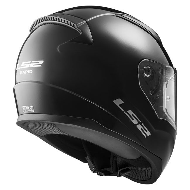 LS2 RAPID II SOLID GLOSS BLACK Helm