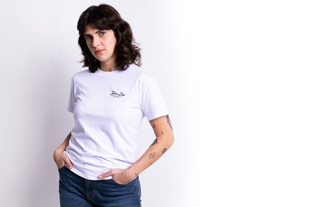 JOHN DOE T-Shirt JD LETTERING WEISS