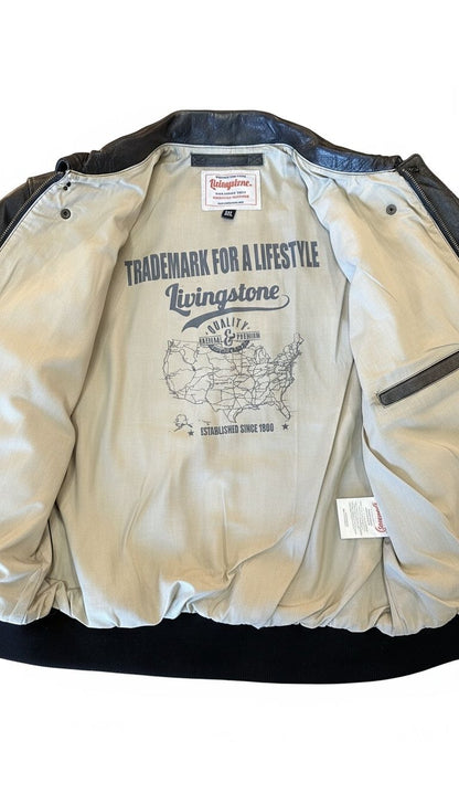 Lederjacke STURGIS Schwarz/Dunkelbraun