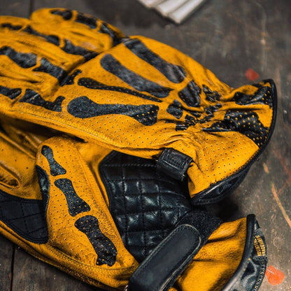 RUDE RIDERS Handschuhe BONES YELLOW