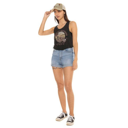 Damen-Top - VON DUTCH CAFE RACE SCHWARZ