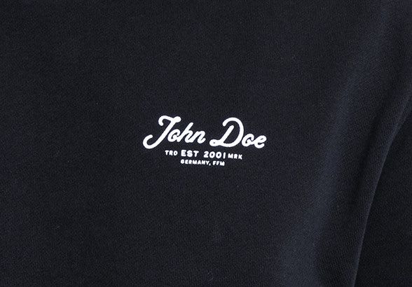 JOHN DOE Kapuzenpullover LETTERING Schwarz