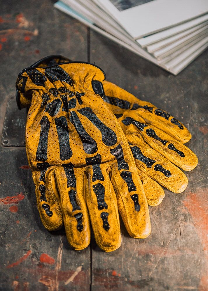 RUDE RIDERS Handschuhe BONES YELLOW