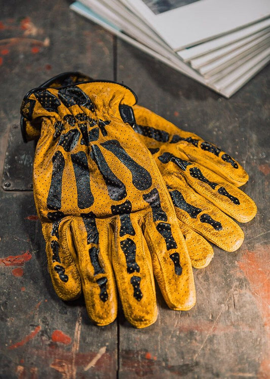RUDE RIDERS Handschuhe BONES YELLOW