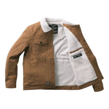 WCC Jacke aus Canvas mit Sherpa-Futter in Duck-Farbe