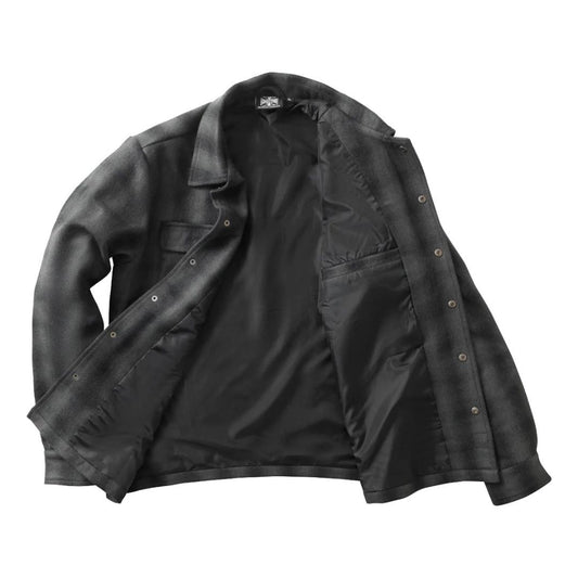 WCC-Hemd mit Karomuster und Wollfutter – Grau/Schwarz